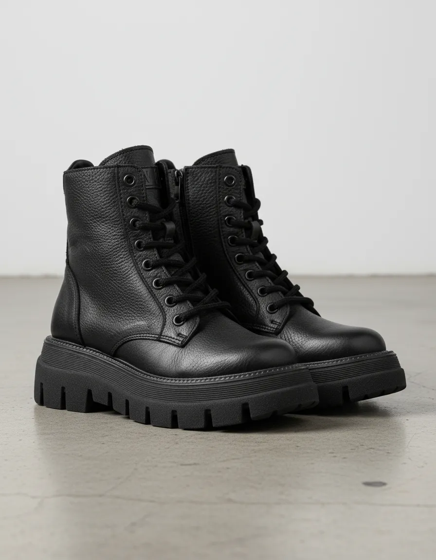 Borcego Bota Lima Cuero Vacuno Negro Winndia