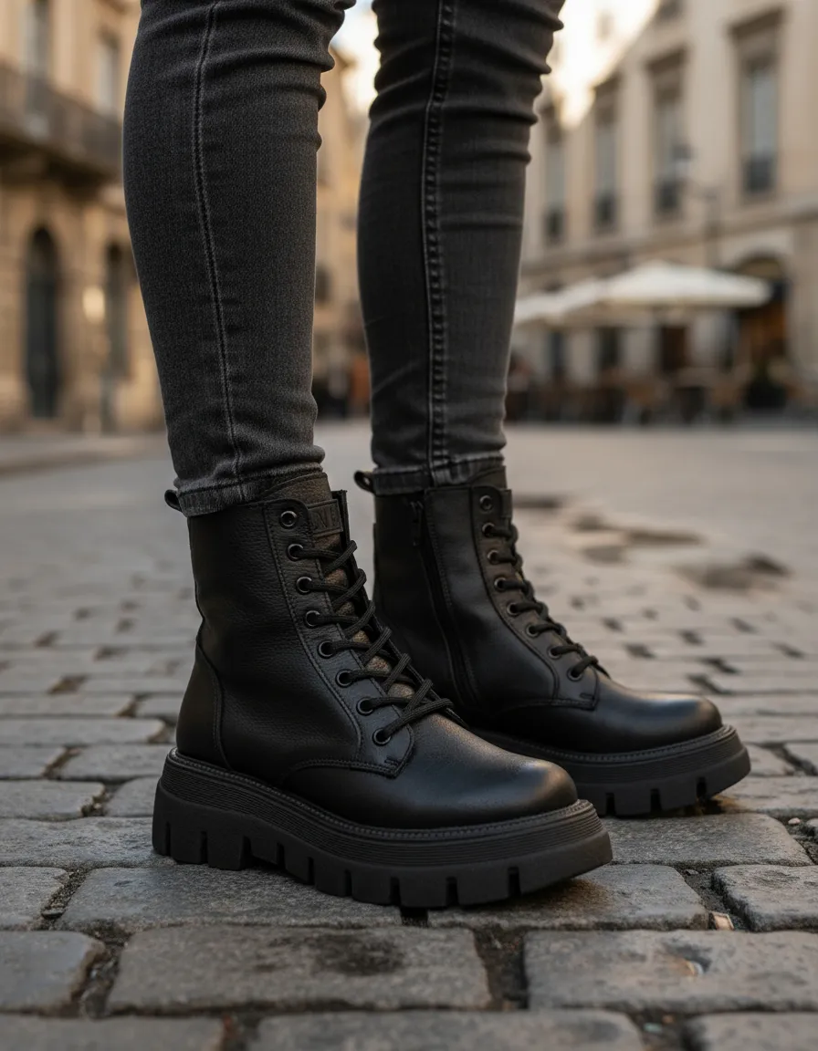 Borcego Bota Lima Cuero Vacuno Negro Winndia - Imagen 4