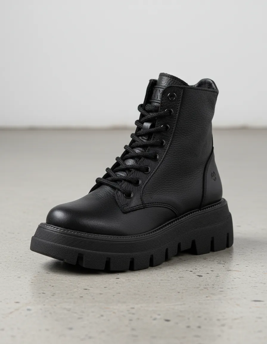 Borcego Bota Lima Cuero Vacuno Negro Winndia - Imagen 3