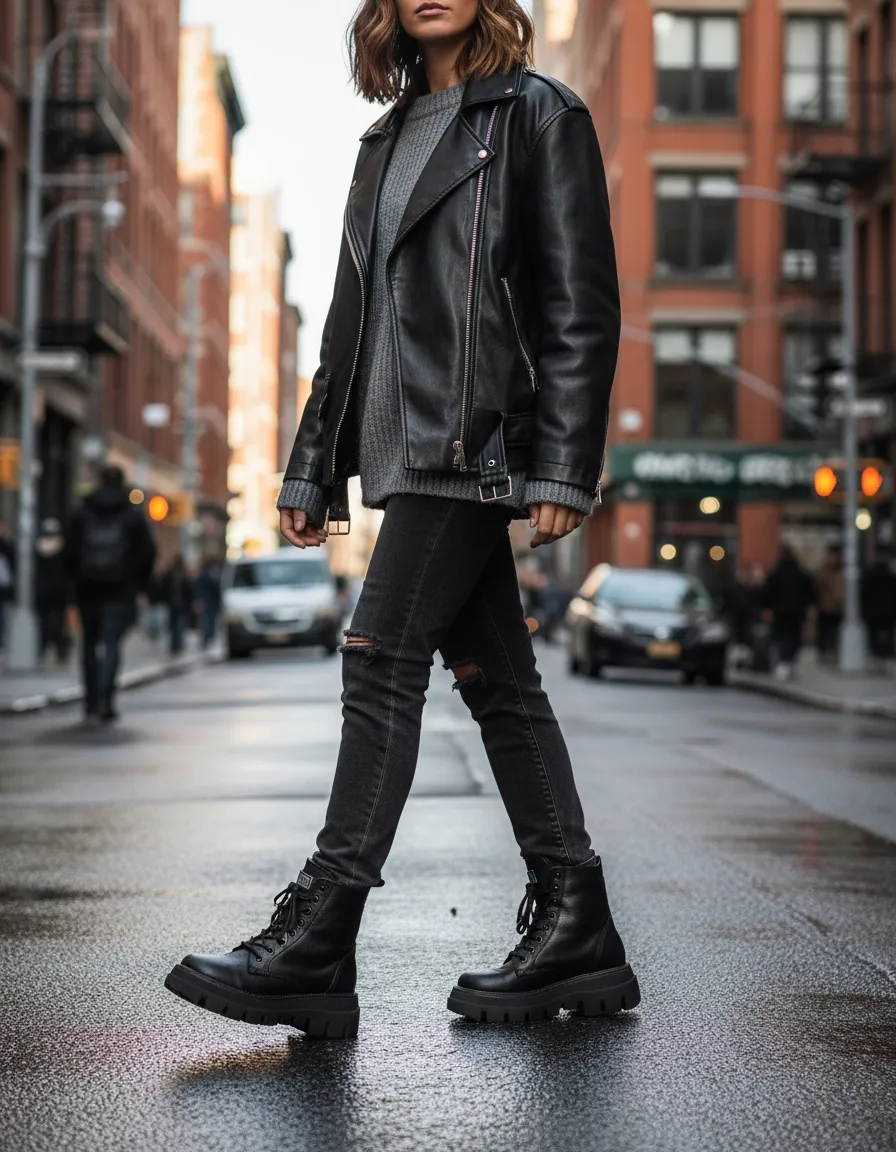 Borcego Bota Lima Cuero Vacuno Negro Winndia - Imagen 5