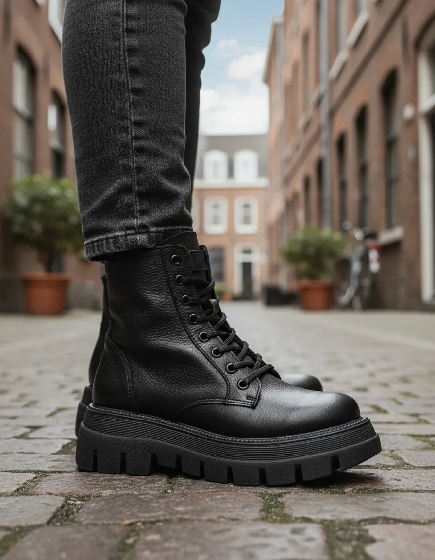Borcego Bota Lima Cuero Vacuno Negro Winndia - Imagen 7